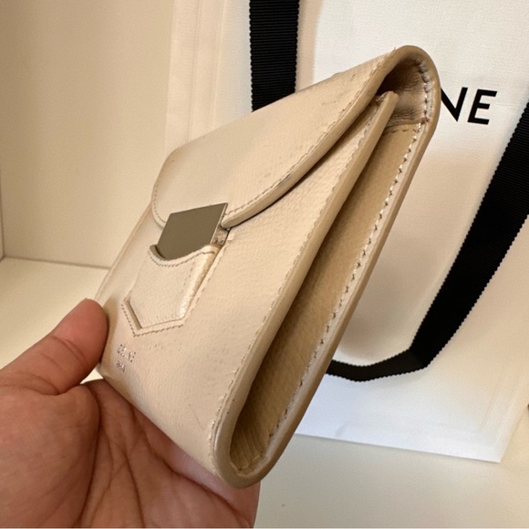 💎Authentic Celine Trotteur flap neutral leather wallet with shopping bag - Picture 14 of 16